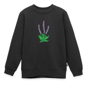 Pflanze Lavendel Garten Duft Kräuter - Kinder Premium Organic Sweatshirt - Schwarz - Vorne - AI Model Kid Female (0cm)