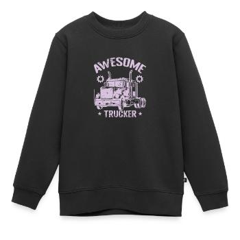 Awesome Trucker Beruf Lieferung - Kinder Premium Organic Sweatshirt - Schwarz - Vorne - AI Model Kid Female (0cm)
