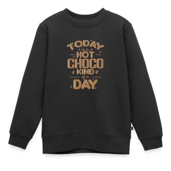 Aujourd’hui, c’est un bonbon chaud Choco Kind of a Day - Sweat Premium enfant bio - noir - Devant - AI Model Kid Female (0cm)