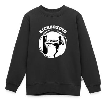 Combattant de kickboxing - Sweat Premium enfant bio - noir - Devant - AI Model Kid Female (0cm)