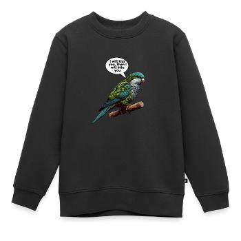 Quäker Papagei Mönch Sittich - Kinder Premium Organic Sweatshirt - Schwarz - Vorne - AI Model Kid Female (0cm)