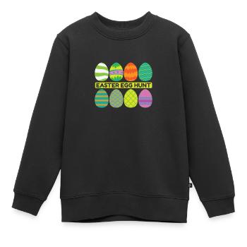 Chasse aux œufs de Pâques Début du printemps - Sweat Premium enfant bio - noir - Devant - AI Model Kid Female (0cm)
