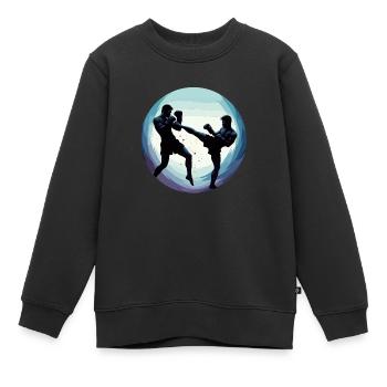 Combattants de Muay Thaï - Sweat Premium enfant bio - noir - Devant - AI Model Kid Female (0cm)