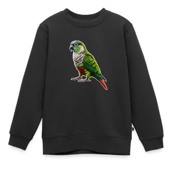 Grünwangen-Conure-Zeichnung Conure-Papagei - Kinder Premium Organic Sweatshirt - Schwarz - Vorne - AI Model Kid Female (0cm)