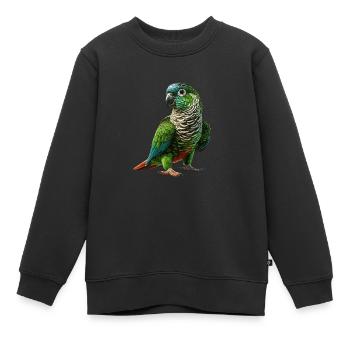 Grünwangen-Conure-Zeichnung Conure-Papagei - Kinder Premium Organic Sweatshirt - Schwarz - Vorne - AI Model Kid Female (0cm)