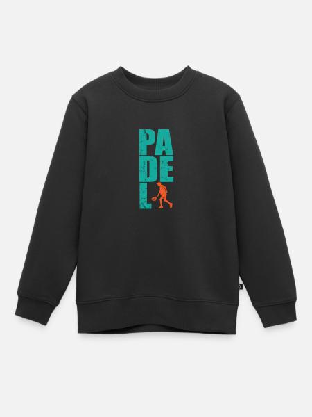 Padel Tennis avec des joueurs de padel - Sweat Premium enfant bio - noir