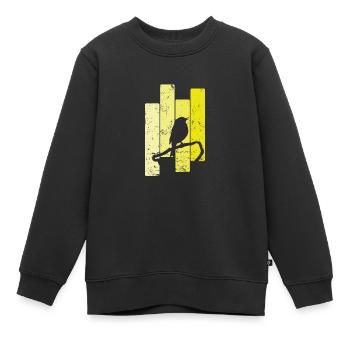 Kanarienvogel im Schatten - Kinder Premium Organic Sweatshirt - Schwarz - Vorne - AI Model Kid Female (0cm)