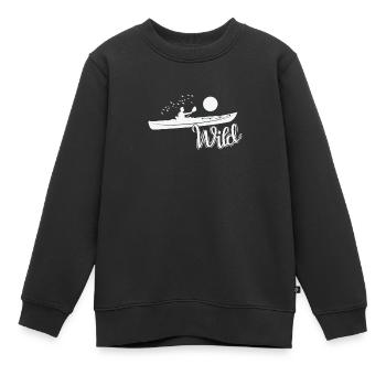 Wild Kajak Paddelboot Kanu fahren - Kinder Premium Organic Sweatshirt - Schwarz - Vorne - AI Model Kid Female (0cm)