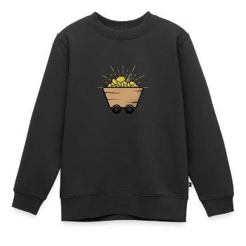 Chariot avec Aurum - Sweat Premium enfant bio - noir - Devant - AI Model Kid Female (0cm)