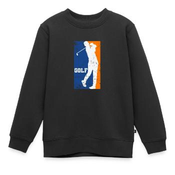 Balle de golf Iron Trend Sport Tee Off - Sweat Premium enfant bio - noir - Devant - AI Model Kid Female (0cm)