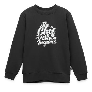 Le chef qui inspire - Sweat Premium enfant bio - noir - Devant - AI Model Kid Female (0cm)