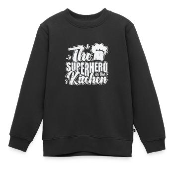 The Superhero in the Kitchen - Kinder Premium Organic Sweatshirt - Schwarz - Vorne - AI Model Kid Female (0cm)