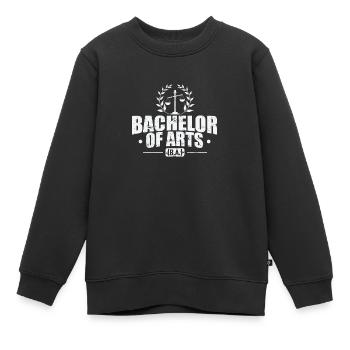 Baccalauréat ès arts (B.A.) - Sweat Premium enfant bio - noir - Devant - AI Model Kid Female (0cm)