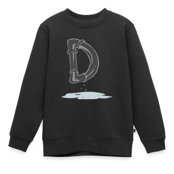 Tube D - Sweat Premium enfant bio - noir - Devant - AI Model Kid Female (0cm)