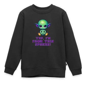 YEP, I'M FROM THIS SPHERE! Süßes Alien Baby - Kinder Premium Organic Sweatshirt - Schwarz - Vorne - AI Model Kid Female (0cm)