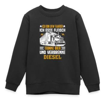 LKW Fahrer - Kinder Premium Organic Sweatshirt - Schwarz - Vorne - AI Model Kid Female (0cm)