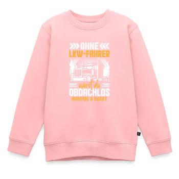 LKW-Fahrer Trucker Fernfahrer Obdachlos - Kinder Premium Organic Sweatshirt - Rosa - Vorne - AI Model Kid Female (0cm)