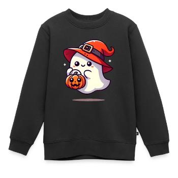Entzückender Geist mit Hexenhut - Kinder Premium Organic Sweatshirt - Schwarz - Vorne - AI Model Kid Female (0cm)