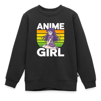 Anime Girl Teen Manga - Kinder Premium Organic Sweatshirt - Schwarz - Vorne - AI Model Kid Female (0cm)