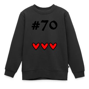 70 ANS. 70e ANNIVERSAIRE. ANNIVERSAIRE 70 ANS. 70 - Sweat Premium enfant bio - noir - Devant - AI Model Kid Female (0cm)
