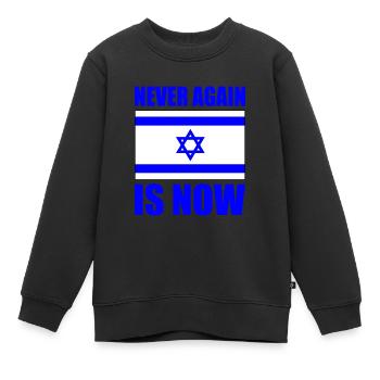 Never again is now - Kinder Premium Organic Sweatshirt - Schwarz - Vorne - AI Model Kid Female (0cm)