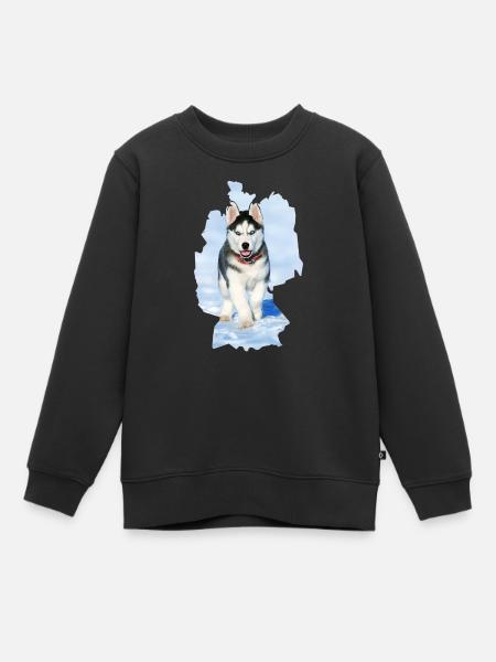 Chien Husky, Chien Husky, Allemagne - Sweat Premium enfant bio - noir