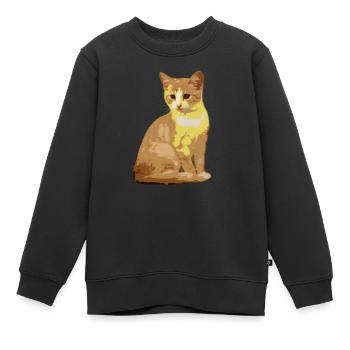 Chat Chat - Sweat Premium enfant bio - noir - Devant - AI Model Kid Female (0cm)