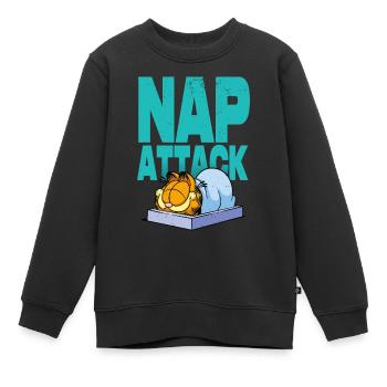 Garfield Sommeil De Midi Naps - Sweat Premium enfant bio - noir - Devant - AI Model Kid Female (0cm)