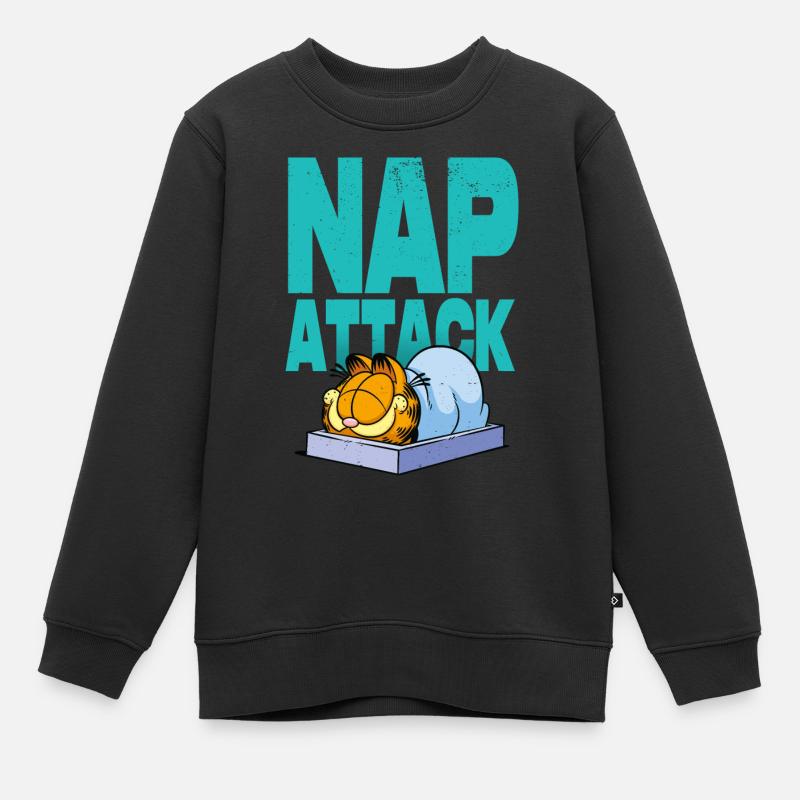 Garfield Sommeil De Midi Naps - Sweat Premium enfant bio - noir