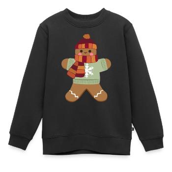 Gingerbread man - Kids Premium Organic Sweatshirt - black - Front - AI Model Kid Female (0cm)