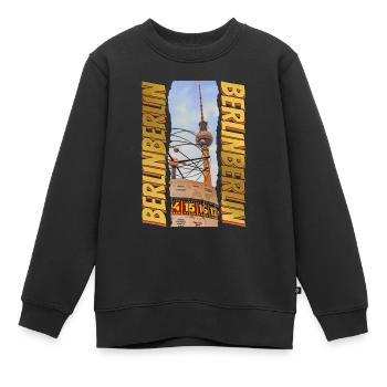 Berlin TV Tower Skyline Gold Germany - Kids Premium Organic Sweatshirt - black - Front - AI Model Kid Female (0cm)