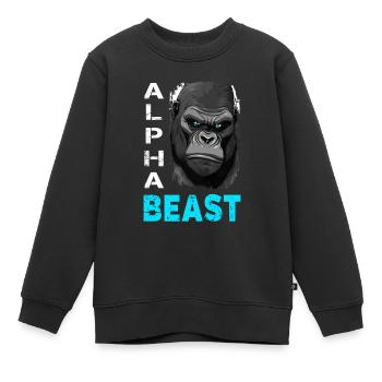 Alpha Animal Powerful Gorilla - Anime Shirt - Kids Premium Organic Sweatshirt - black - Front - AI Model Kid Female (0cm)
