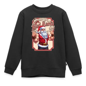 Mauvais Père Noël Père Noël Père Noël Méchant Père Noël - Sweat Premium enfant bio - noir - Devant - AI Model Kid Female (0cm)