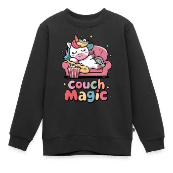 Couch-Magie - Kinder Premium Organic Sweatshirt - Schwarz - Vorne - AI Model Kid Female (0cm)