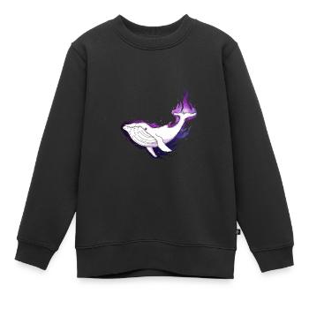 Galaxie des baleines - Sweat Premium enfant bio - noir - Devant - AI Model Kid Female (0cm)
