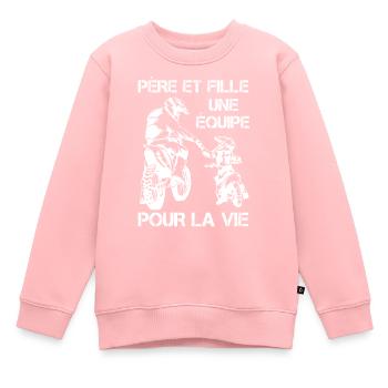Moto Père Et Fille Une Équipe Pour La Vie Biking - Sweat Premium enfant bio - rose - Devant - AI Model Kid Female (0cm)