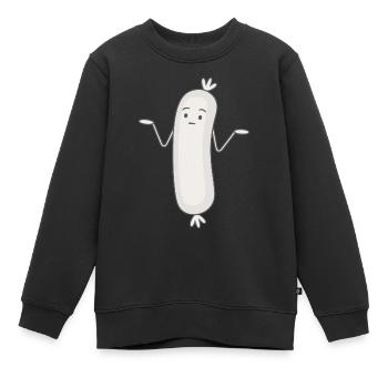 Drôle de Weisswurst Weisswurscht Wurst Weisswurst - Sweat Premium enfant bio - noir - Devant - AI Model Kid Female (0cm)