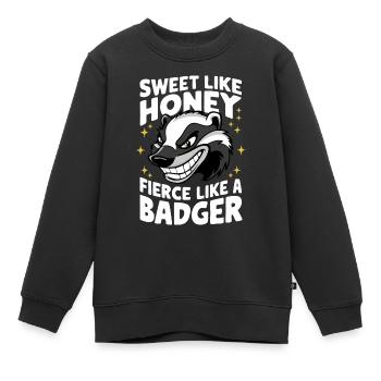 Blaireau Miel Blaireau Animal - Sweat Premium enfant bio - noir - Devant - AI Model Kid Female (0cm)