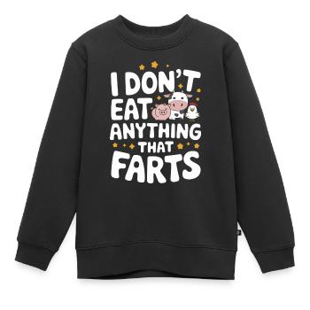 Vegetarisch Vegan Veggie Vegetarier - Kinder Premium Organic Sweatshirt - Schwarz - Vorne - AI Model Kid Female (0cm)