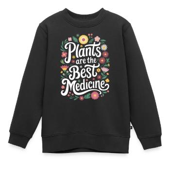 Végétarien Végétalien Végétarien Végétarien - Sweat Premium enfant bio - noir - Devant - AI Model Kid Female (0cm)