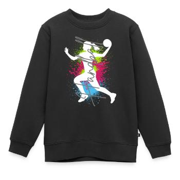 Handballerin Handball Frau Sport Handballspielerin - Kinder Premium Organic Sweatshirt - Schwarz - Vorne - AI Model Kid Female (0cm)
