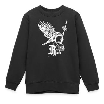 Corbeau sur Épée – Design Sombre et Mystique - Sweat Premium enfant bio - noir - Devant - AI Model Kid Female (0cm)