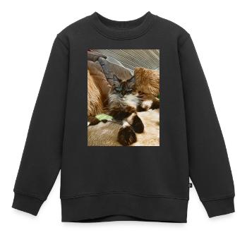 Bobby - Kinder Premium Organic Sweatshirt - Schwarz - Vorne - AI Model Kid Female (0cm)