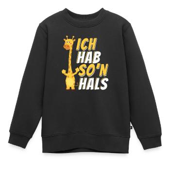Giraffe mit lustigem Spruch - Ich habe son Hals! - Kinder Premium Organic Sweatshirt - Schwarz - Vorne - AI Model Kid Female (0cm)