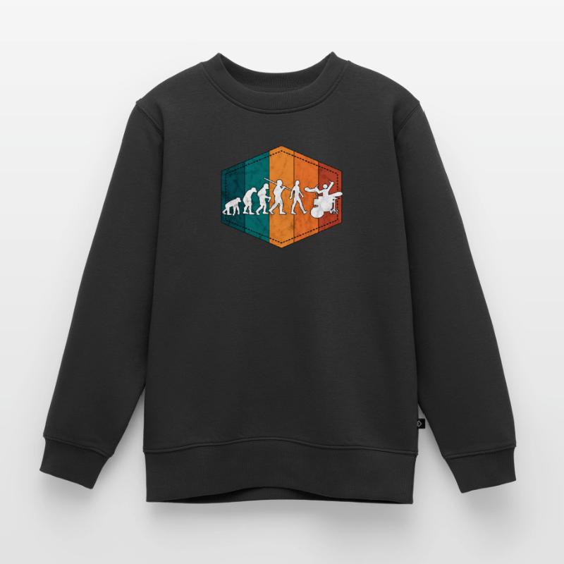 Drums evolution drummer retro Kids Premium Organic Sweatshirt