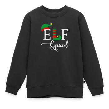 Troupe elfique Noël moche - Sweat Premium enfant bio - noir - Devant - AI Model Kid Female (0cm)