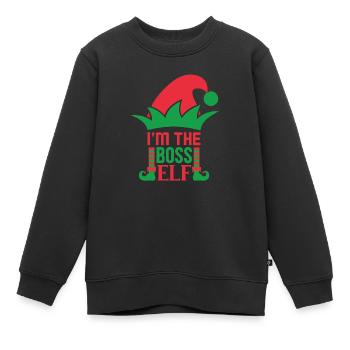 Je suis le patron onze Noël - Sweat Premium enfant bio - noir - Devant - AI Model Kid Female (0cm)