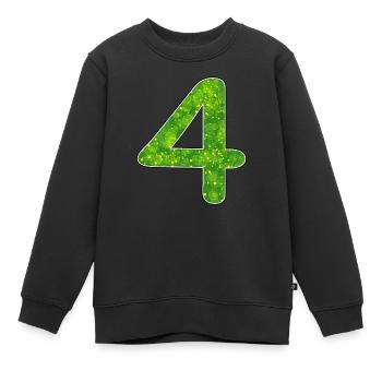 Geburtstag Vier - Kinder Premium Organic Sweatshirt - Schwarz - Vorne - AI Model Kid Female (0cm)