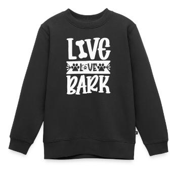 Vie Amour Aboiements - Sweat Premium enfant bio - noir - Devant - AI Model Kid Female (0cm)
