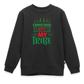 Noël moche Est le dicton de ma tribu - Sweat Premium enfant bio - noir - Devant - AI Model Kid Female (0cm)
